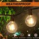 thumbnail image 2 of 2X G40 Luces LED de Energía Solar 18 Pies Luces de Cadena de Globo para Patio Al Aire Libre Decoración de Patio de Bistró 1,5W 10 Bombillas, 2 of 5