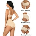 thumbnail image 2 of 4PCS Women's Cotton Panties High Waist Full Coverage Panties Soft Breathable Postpartum Panties Stretch Panties, 2 of 7