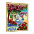 thumbnail image 2 of Designart 'Colorful Traditional Santorini Houses Among Flowers' Nautical & Coastal Framed Art Print, 2 of 4