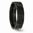 thumbnail image 4 of Grey Titanium Ring Band Wedding Swirl Design Black IP-plated 6mm Brushed Polished, 4 of 6