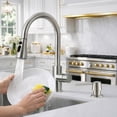 thumbnail image 2 of Blossom Kitchen and Bathroom Soap Dispenser with Brushed Nickel Finish – Modern Countertop Soap Dispenser, 2 of 6