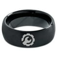 thumbnail image 2 of Tungsten Gear Mechanic Engineer Wrench Band Ring 8mm Men Women Comfort Fit Black Dome Brushed Polished, 2 of 4