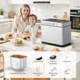 thumbnail image 2 of Patiosunny 19-in-1 Bread Maker Machine with Reservation Function,  2LB Stainless Steel Automatic Bread Maker with Recipes & 1 H Keep Warm-Silver, 2 of 8