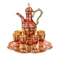 thumbnail image 4 of European Set Vintage Teapot Set Drinkware Home Decor Metal Glass Jug Set turkish red, 4 of 8
