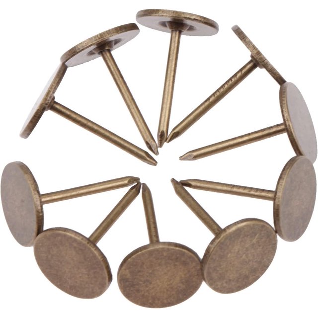 Chinchetas para tapicería de 200 Uds., clavos de tapicería de hierro de cabeza plana de estilo Vintage para muebles y sofás de 10mm