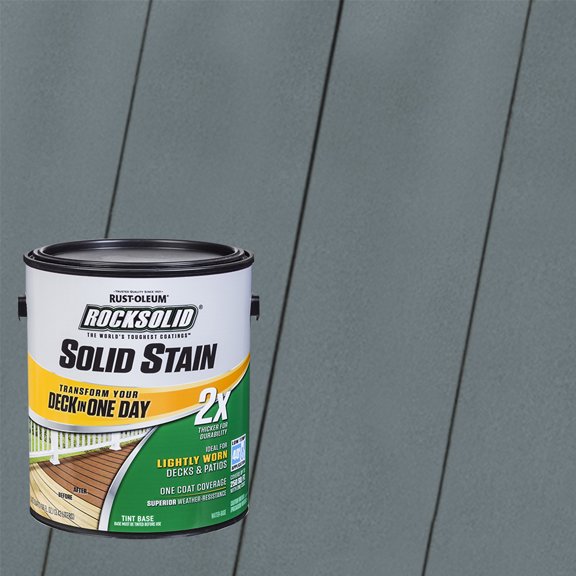 Slate, Rust-Oleum RockSolid 2X Solid Exterior Wood Deck Stain-319784T, Gallon