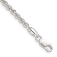 thumbnail image 1 of 925 Sterling Silver 3mm Rope Chain Anklet Ankle Bracelet, 1 of 6