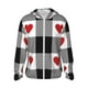 thumbnail image 1 of Balery Heart Black Buffalo Plaid Gingham Sudadera ligera de manga larga con capucha y protección solar UPF 50+ para hombre y mujer, ideal para pesca y running-X-Large, 1 of 7