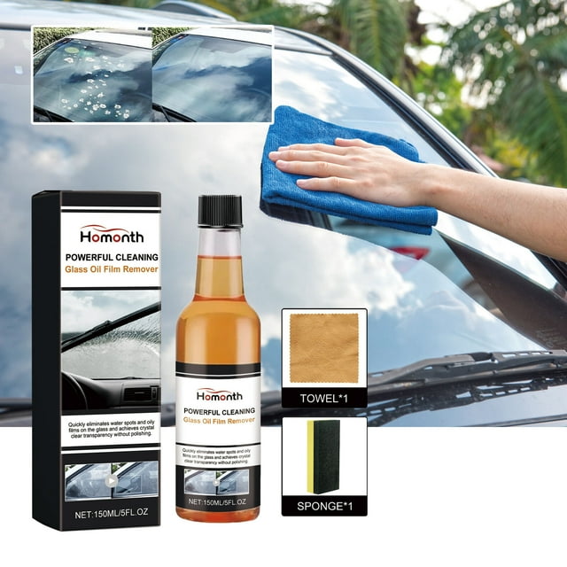 HOARBOEG Glass Oil Film Remover Degreasing Film Cleaning Agent For Car Front Windshield Oil Film Remover For Car Window Cleaning Agent For Both Home And Car Use 150mlHousehold Cleaning Tools