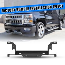 Steel Front Bumper Winch Plate For 2014-2015 Chevy Silverado 1500 w/Flip-up Licence Plate Mounting Bracket