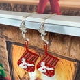 thumbnail image 4 of Anhility Christmas Stocking Holder for Mantle Silver Sturdy Stocking Holders Fireplace Stocking Hangers with Snowman Santa Snowflake Pattern Design Christmas Stockings Hooks for Xmas Decoration, 4 of 6
