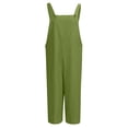 thumbnail image 4 of Workout Jumpsuits for Women Casual Summer Sleeveless Spaghetti Strap Solid Color Pocket Trousers Outwear,Green,M, 4 of 4