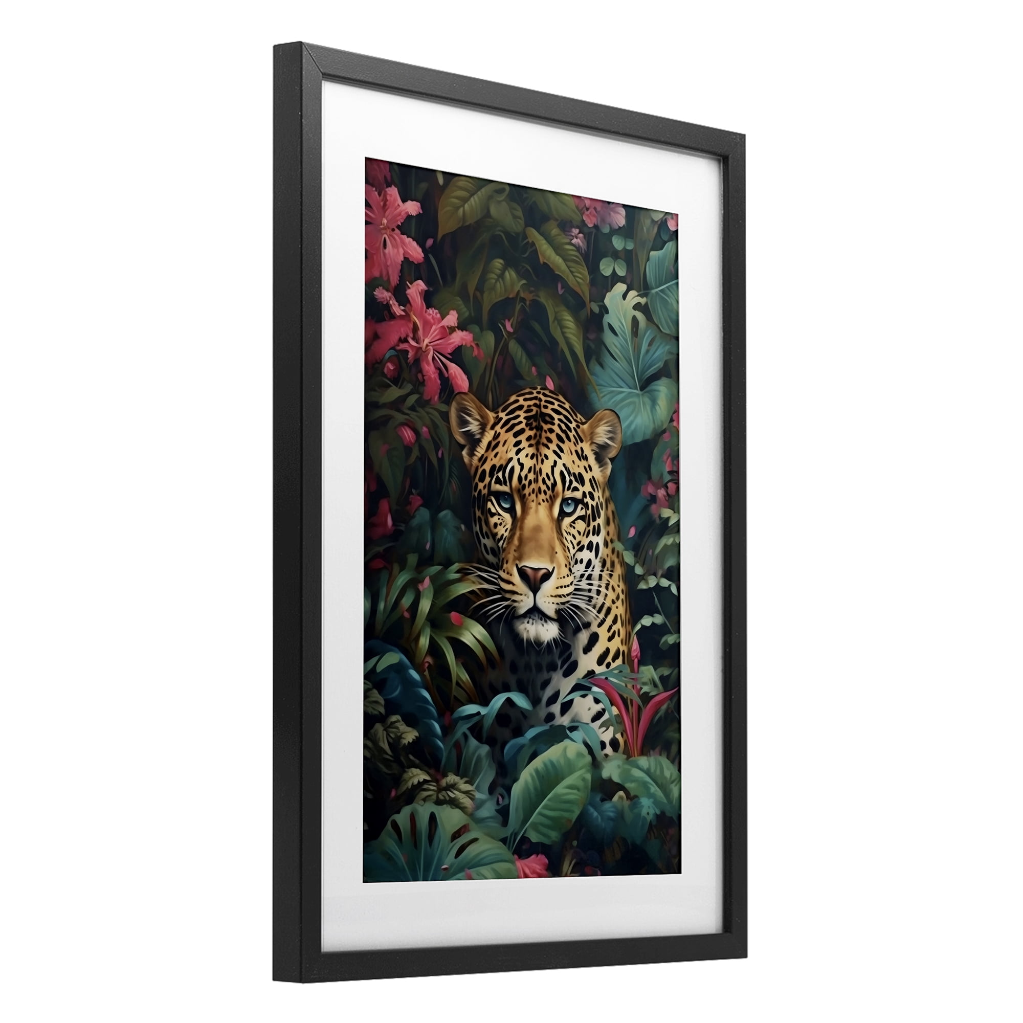 Stupell Industries Jaguar with Silent Emerald Gaze Black Framed Print Under Glass, design by Creative Studio