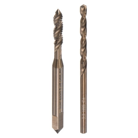 Uxcell M4 x 0.7 Spiral Flute Tap and 3.3mm Drill Bit Set M35 Cobalt High Speed Steel