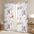 thumbnail image 2 of Kids Airplane Blackout Curtains for Boys Girls Watercolor Aircraft Curtains & Drapes, Orange Grey Red Plane Curtains Flying Transportation Black Out Curtains, Cute Birds Window Drapes, 2 of 6