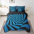 thumbnail image 2 of Erosebridal Abstract Spiral Bedding Twin Size,3D Geometric Swirls Comforter Sets with Sheets,Gradient Blue Black Stripes Bedding Sets Twin Size,Super Cozy Princess Room Decorative Reversible,7pcs, 2 of 6