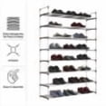 thumbnail image 3 of Shoe Rack - 8-Tier Shoe Organizer for Closet, Bathroom, Entryway - Shelf Holds 40 Pairs Sneakers, Heels, Boots by Home-Complete (White), 3 of 9