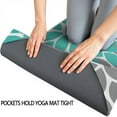 thumbnail image 3 of Black Turquoise and Gray Floral Pattern Hot Yoga Mat Towel Non Slip for Hot Yoga - Quick-Drying Yoga Mat Cover with 4 Corner Pockets with Travel Bag - Hot Yoga Towel Non Slip 70"x26", 3 of 6
