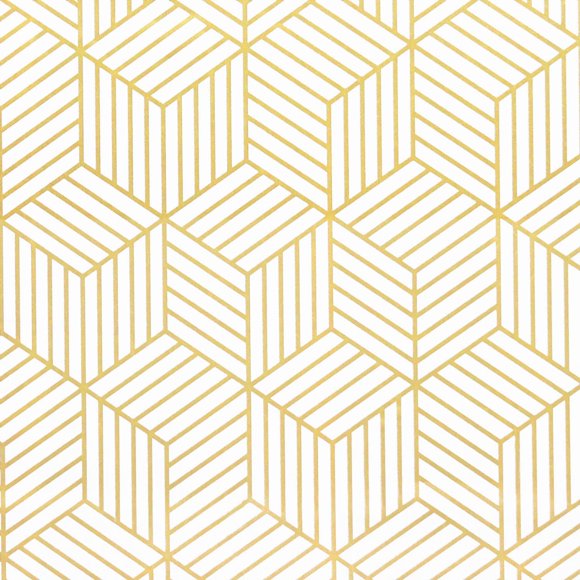White and Gold Geometry Stripped Hexagon Peel and Stick Wallpaper Gold Stripes Wallpaper White Contact Paper Removable Self Adhesive Vinyl Film Decorative Shelf Drawer Liner Roll 78.7”x197”