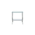 thumbnail image 2 of HomeStock Tribal Treasures Square End Table with Mirrored Shelf - Glamorous Chrome End Table with Mirrored Shelf and Glass Top, Reflective Finish, 19.75x19.75x22 inches, 2 of 4