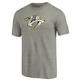 thumbnail image 2 of Men's Ash Nashville Predators Distressed Team Logo Tri-Blend T-Shirt, 2 of 3