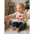 thumbnail image 6 of RUINIXCW Kids Girl Boy Christmas Sweatshirt Letter Santa Hat Embroidery Pullover, 6 of 8