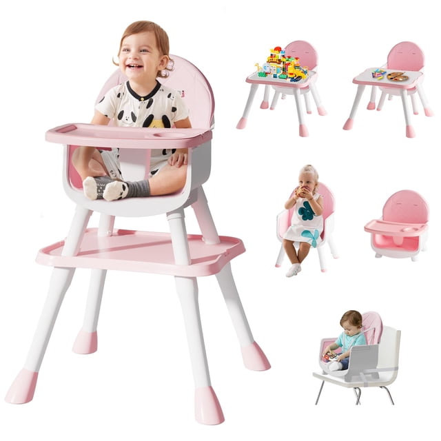 Trona TotTent 6 en 1 para bebés y niños pequeños (rosa)