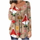 thumbnail image 2 of Pntutb Mujer Casual Navidad Impreso Jersey Cuello Redondo Manga Larga Botones Blusa tops Pntutb Pntutb-5307, 2 of 6