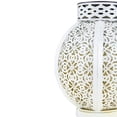 thumbnail image 3 of Northlight 7" White Integrated Floral Pattern Outdoor Solar Lantern with Handle, 3 of 5