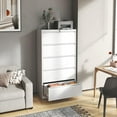 thumbnail image 2 of 5 Drawer Lateral File Cabinet with Lock, Metal Lateral Filing Cabinet for Home Office, Steel Wide Horizontal Filing Cabinets for Letter/Legal/A4/F4 Hanging Files (White), 2 of 12