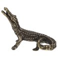 thumbnail image 1 of ColoMX 1 pieza de adorno de escritorio de cocodrilo antiguo modelo de animal decorativo juguete dorado, 1 of 8
