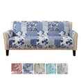 thumbnail image 1 of Great Bay Home Patchwork Scalloped Printed Furniture Protector Stain Resistant Couch Cover (Sofa, Navy), 1 of 5