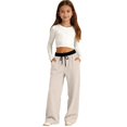 thumbnail image 5 of Grblisyd Girls Oversized Wide Leg Sweatpants Kids Baggy Trousers Drawstring Waist Straight Leg Track Pants, 5 of 6