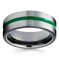 thumbnail image 2 of Gunmetal Tungsten Wedding Band Green Tungsten Ring Anniversary Ring Men & Women Black Tungsten Ring Engagement Comfort Fit Ring, 2 of 2