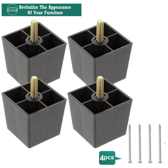 Rubber Plastic Sofa Legs Chair Extenders Patio Furniture Feet Man 4 Pcs Portable Screw Couches Elevated