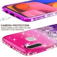 thumbnail image 5 of Samsung Galaxy A21 Case w/ TPU Screen Protector Liquid Quicksand Glitter Cute Bling Girls Women [Shock Proof] for Samsung Galaxy A21 - Pink/Purple, 5 of 5