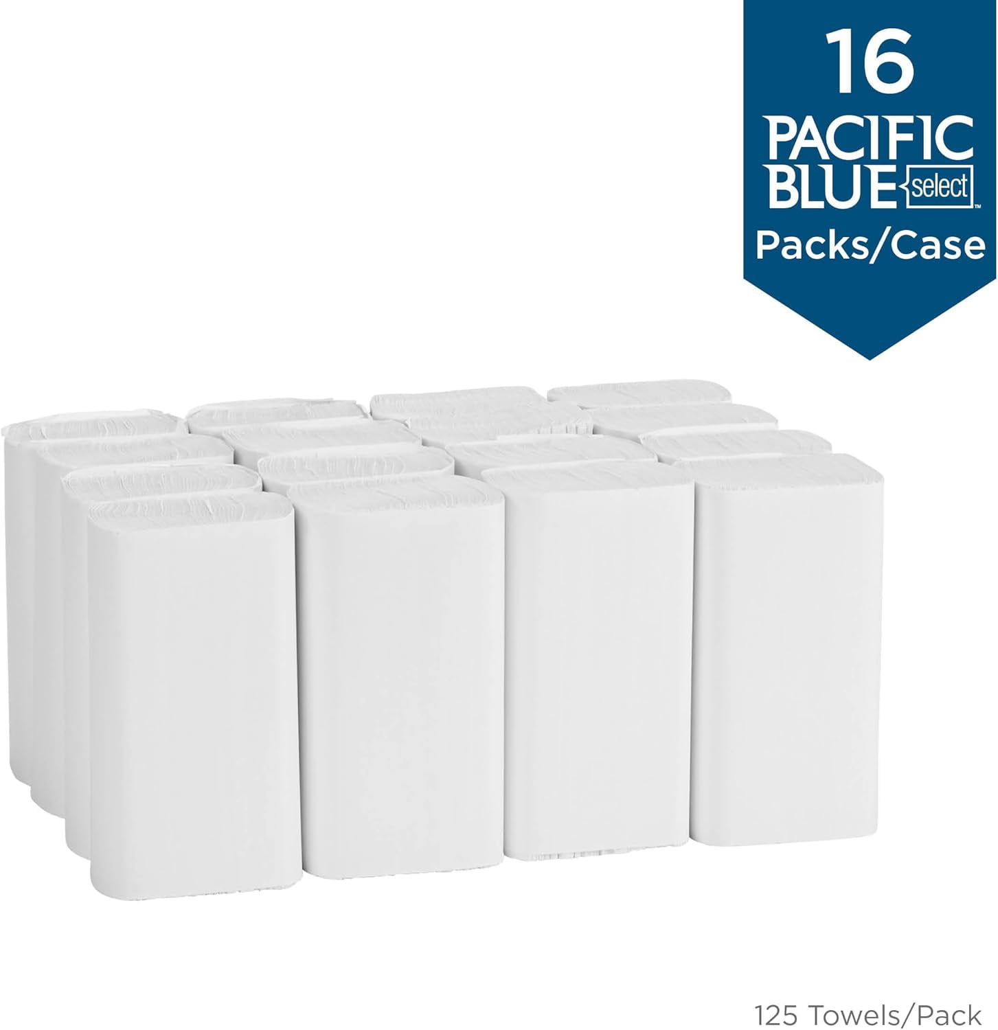 Georgia-Pacific Pacific Blue Premium Multifold Towel White, 21000, Paper, 9.25" Length x 9.5" Width | 16 Pack/Case
