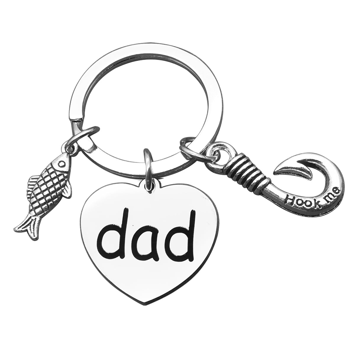Father's Day Keychain Gifts Dad Fishing Hook Keychain Fisherman Gift