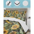 thumbnail image 4 of Quilts Twin Size, Sunflower Soft Comforter Bedding Set for Bed, Yellow Summer Floral Birds Pastoral Lightweight Quilted Bedspread with Pillow Cover(2 Pieces) for All Season, 68x86 Inch, 4 of 6