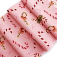 thumbnail image 3 of Pink Vintage Candy Canes Liverpool Bullet Fabric Textured Knit Jersey 4 Way Stretch - 1 yard, 3 of 3