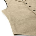 thumbnail image 5 of RYDCOT Mens Suit Vest Lapel Single Breasted Multi Pockets Suit Herringbone V Neck Waistcoat Sleeveless Top Beige, 5 of 5