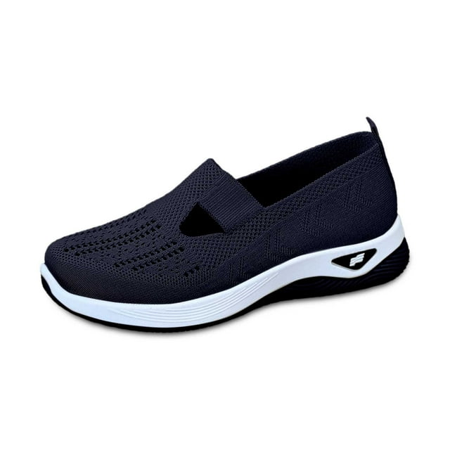 Chaussures Décontractées pour Femmes Respirantes Chaussures d'Affaires Décontractées pour Femmes Chaussures Décontractées en Maille pour Femmes à Enfiler avec Robes Décontractées pour Femmes Largeur Grand