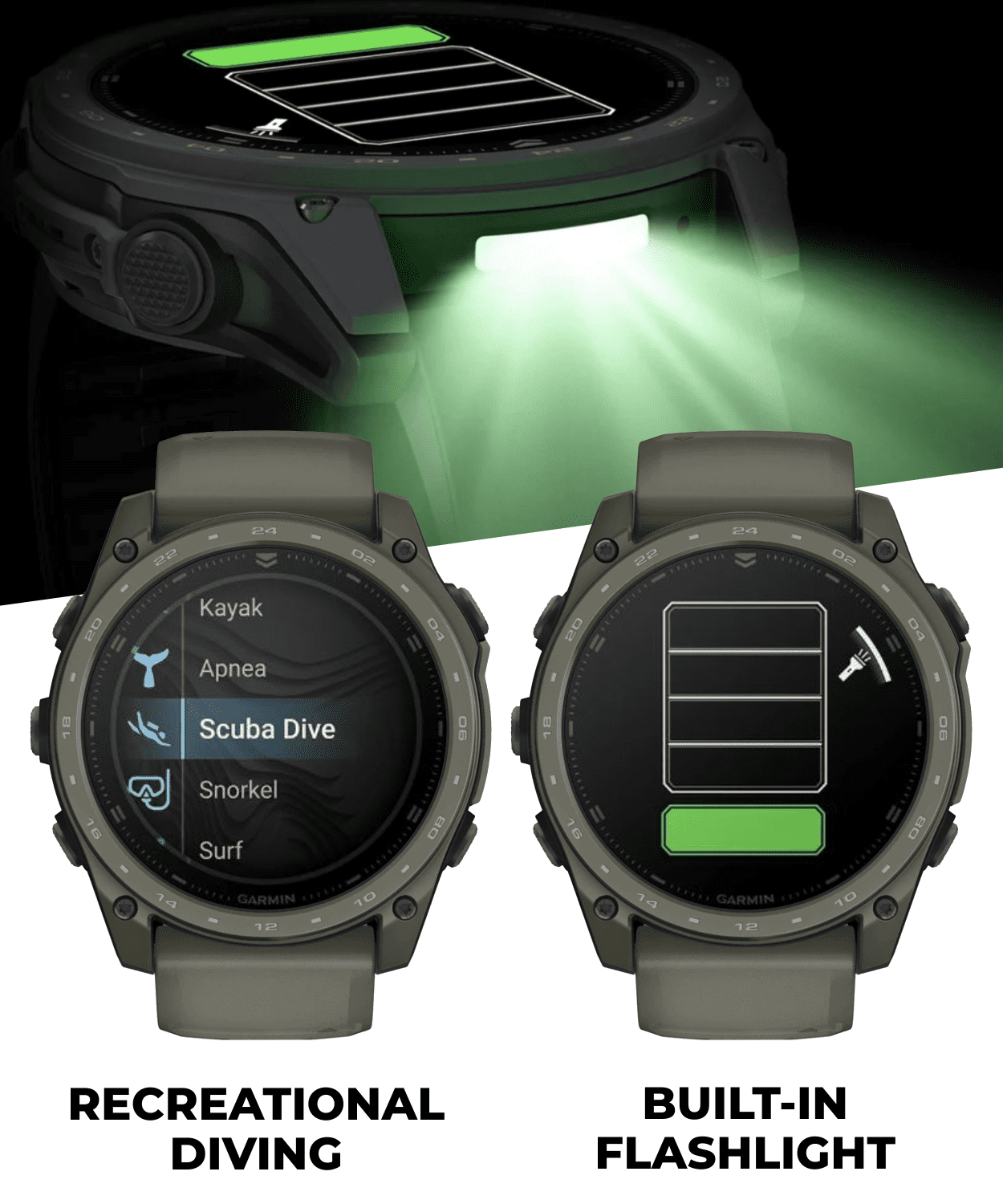 Garmin Tactix 8 51mm Cerakote, Premium Tactical GPS Smartwatch, AMOLED Display, Applied Ballistics Solver, Olive Drab Cerakote Coating with Wearable4U PowerBank Bundle