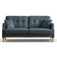 thumbnail image 3 of 70" Loveseat Sofa Couch with 2 Pillows and USB Charge Port,3 Seat Couch with Solid Thickness Seat and Back Cushion,Wood Frame and Legs, Waterproof Fabric Loveseat for Living Room Bedroom Office, 3 of 7