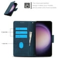 thumbnail image 4 of Compatible for Samsung Galaxy S21 Wallet Case,RFID Block Flip PU Leather Phone Cover with Wrist Supports Wireless Charging with Credit Card Holder Kickstand Heavy Duty Phone Cover,Blue, 4 of 7