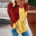 thumbnail image 1 of ICHUANYI Clearance Women's Fashion Printed Loose T-shirt Long Sleeves Blouse Round Neck Casual Tops Sweatshirt Hoodies(Wine, XL) ICHUANYI WER2023081511302, 1 of 5