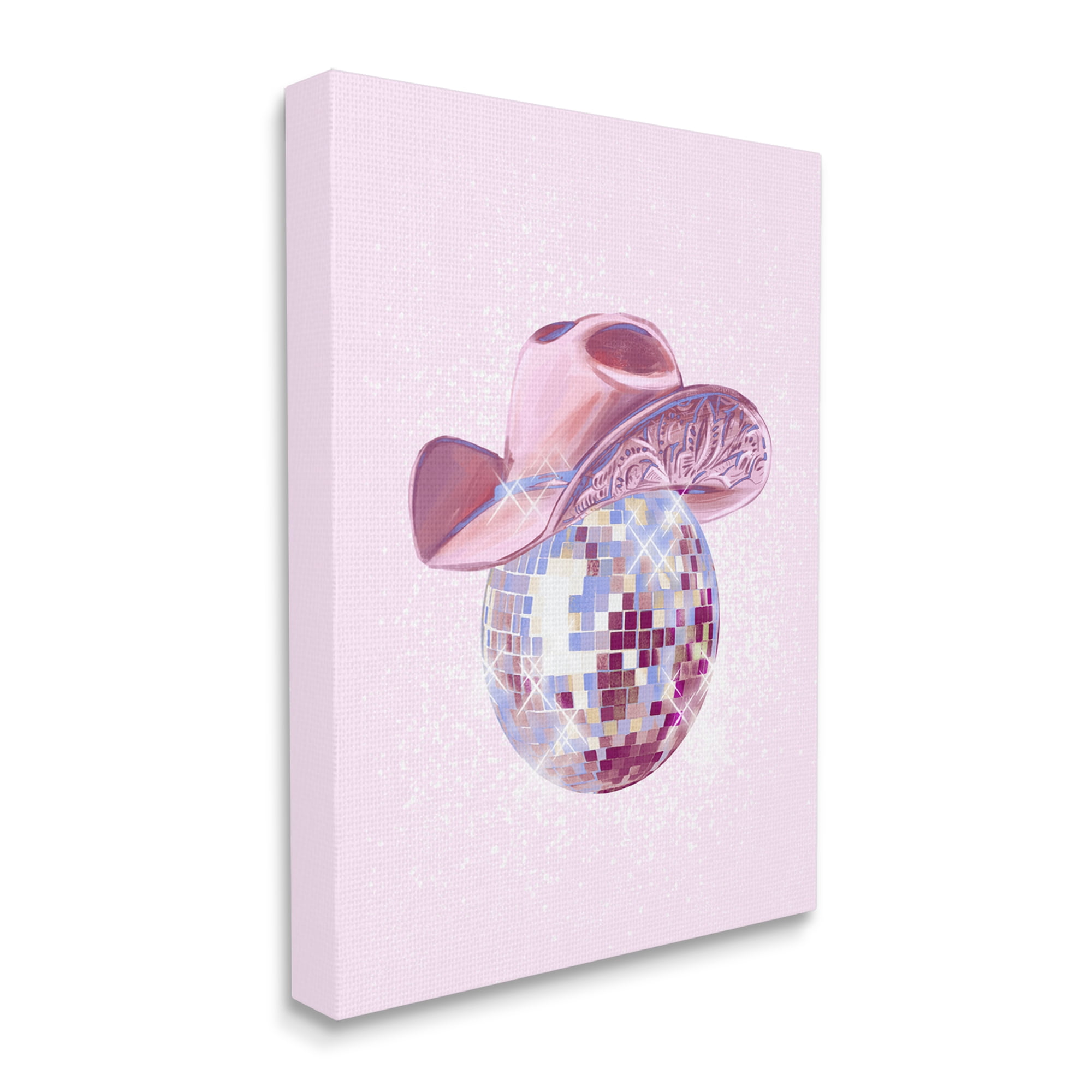 Stupell Industries Glam Pink Disco Cowgirl Beauty & Fashion Painting Gallery Wrapped Canvas Art Print Wall Art, 16 x 20