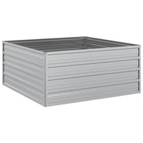 vidaXL Raised Garden Bed Raised Flower Bed Galvanized Steel Planter Silver