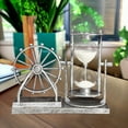 thumbnail image 5 of SLYNSHome Christmas Gifts Ferris wheel Hourglass Timer Figurine Home Decoration for Living Room Book Shelf Desktop Table Ornaments - Silver, 5 of 7