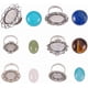 thumbnail image 2 of 6 anillos ajustables de plata con forma de cabujón de flor en blanco, redondos y ovalados, con 6 cabujones de piedras preciosas redondas de 20 mm., 2 of 9